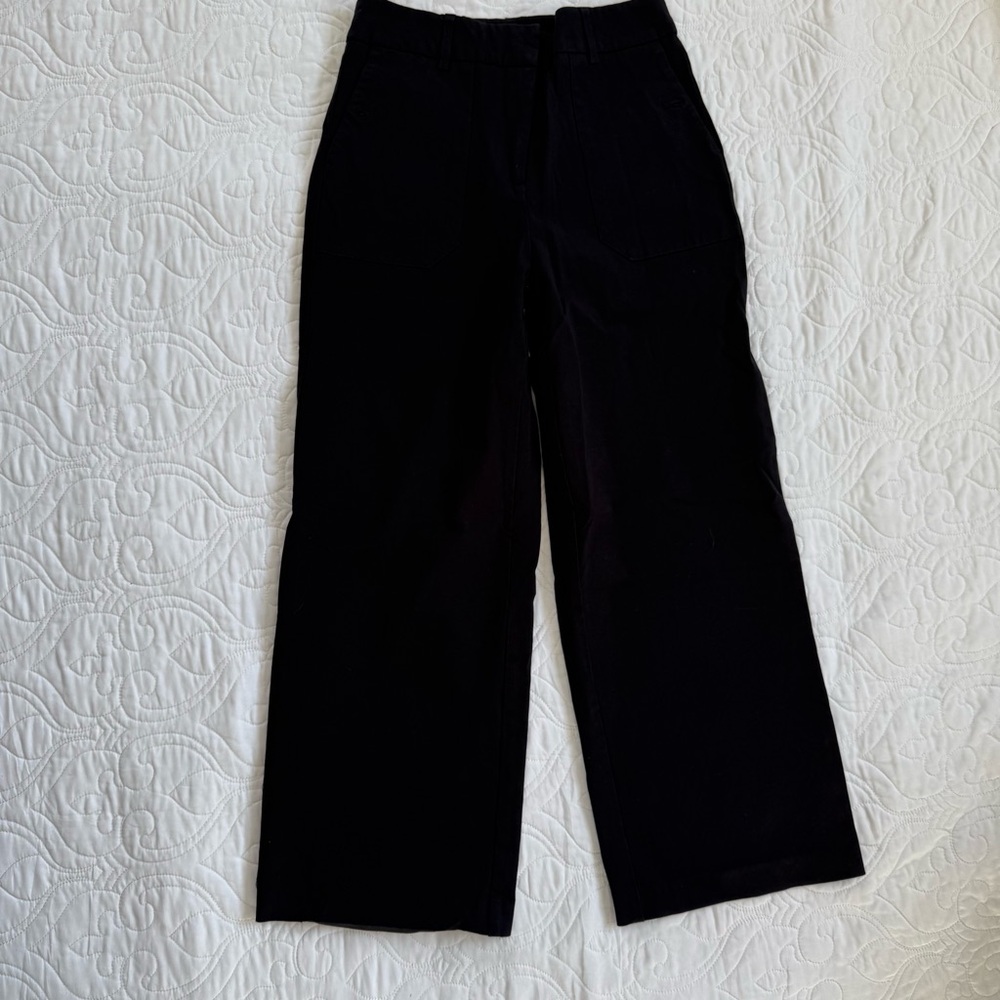 Rachel Zoe Black Wide Leg Cotton Rayon Stretch High Waist Trousers Women’s 4 EUC